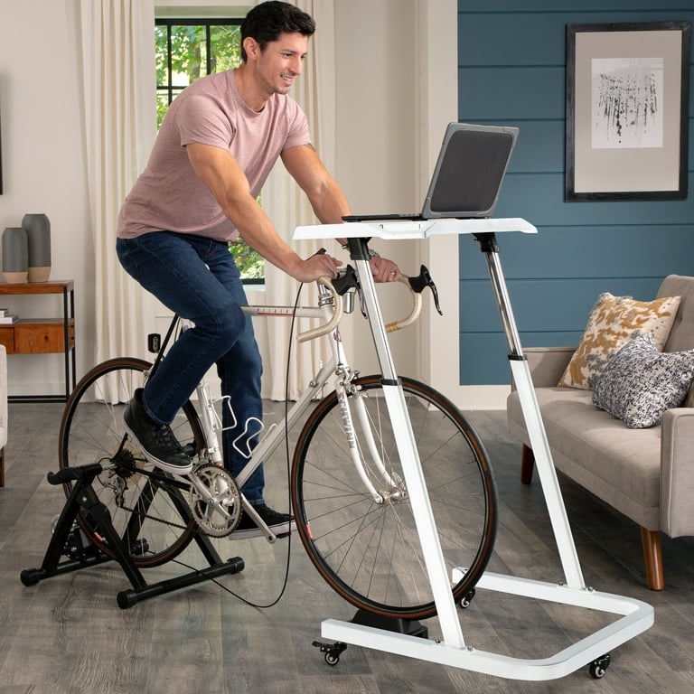 RAD Cycle Bike Desk - Rolling Laptop Cart for Stationary Bike or Trainer,  Adjustable Standing Desk for Cycle or Treadmill - Walmart.com