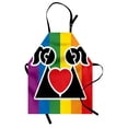 thumbnail image 1 of Valentines Apron Love Wins Queer Gay Couple Holding a Heart Girlfriend Romantic Happy Graphic, Unisex Kitchen Bib Apron with Adjustable Neck for Cooking Baking Gardening, Multicolor, by Ambesonne, 1 of 3