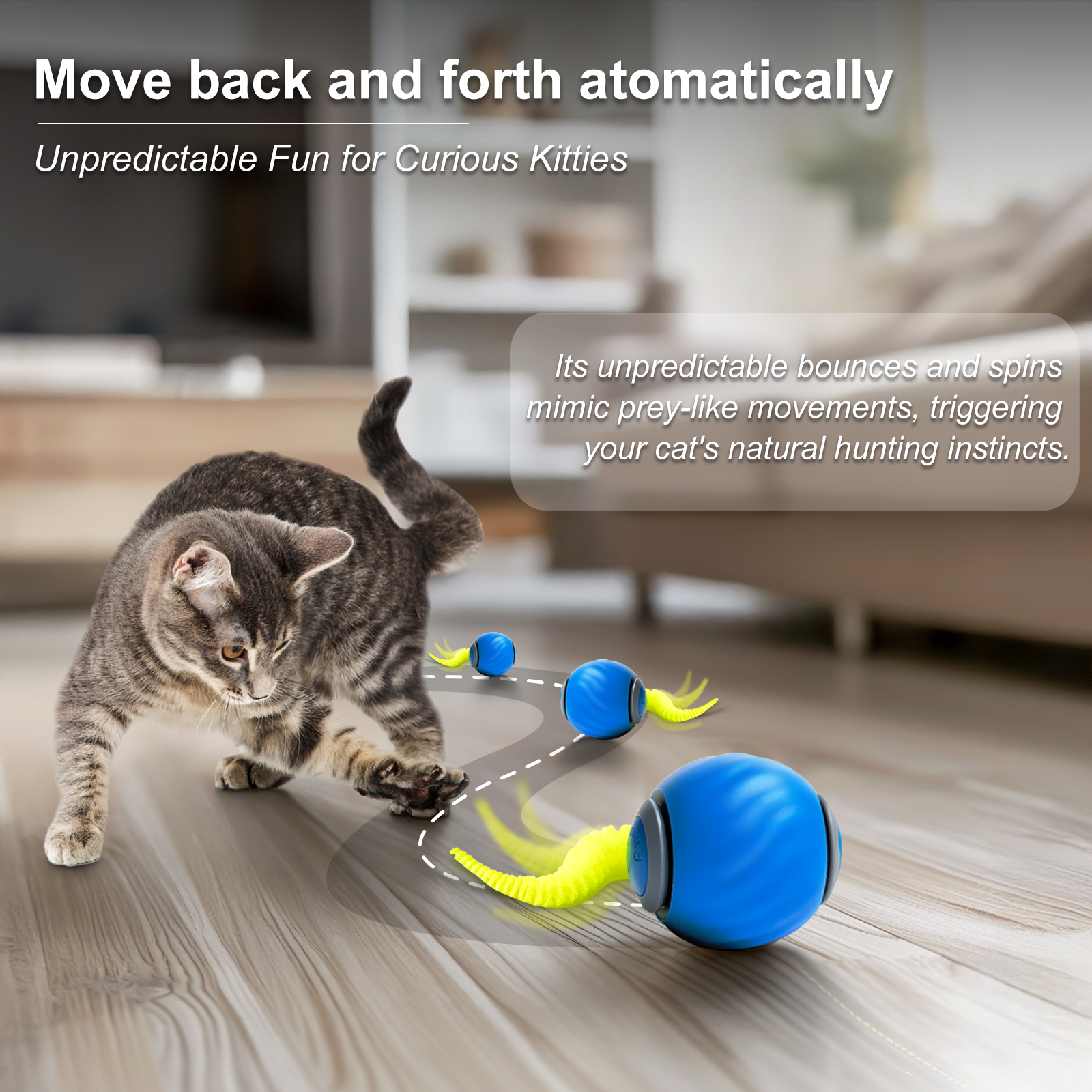 Risehigh Smart Interactive Cat Toy Ball, 2-Pack photo 6
