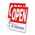 thumbnail image 1 of Open Welcome (24" X 36") 4mm Corrugated Plastic Panel, Graphics Applied To 1 Side (Pk of 2), 1 of 4