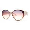 thumbnail image 2 of Womens Oversized Mod Oval Thick Temple Plastic Chic Sunglasses Pink Purple, 2 of 4