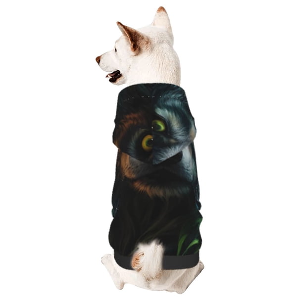 Balery Realistic Style Colorful Wolf A Sudadera con Capucha para Perros Pequeños – Ropa para Mascotas, Disfraz para Perros y Gatos, Ideal para Fiestas y Cosplay-XX-Large
