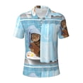 thumbnail image 2 of Daiia Funny Cat Taking a Bath Pattern Men’s Polo Shirts,Solid Deck Shirt,Classic Fit, Breathable Cotton Polo for Casual and Sport Wear-4X-Large, 2 of 7