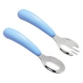thumbnail image 1 of Utensilios para niños pequeños con estuche, cucharas y tenedores para niños que se alimentan solos, cubiertos de acero inoxidable para bebés, juegos de cubiertos para niños, 1 of 5