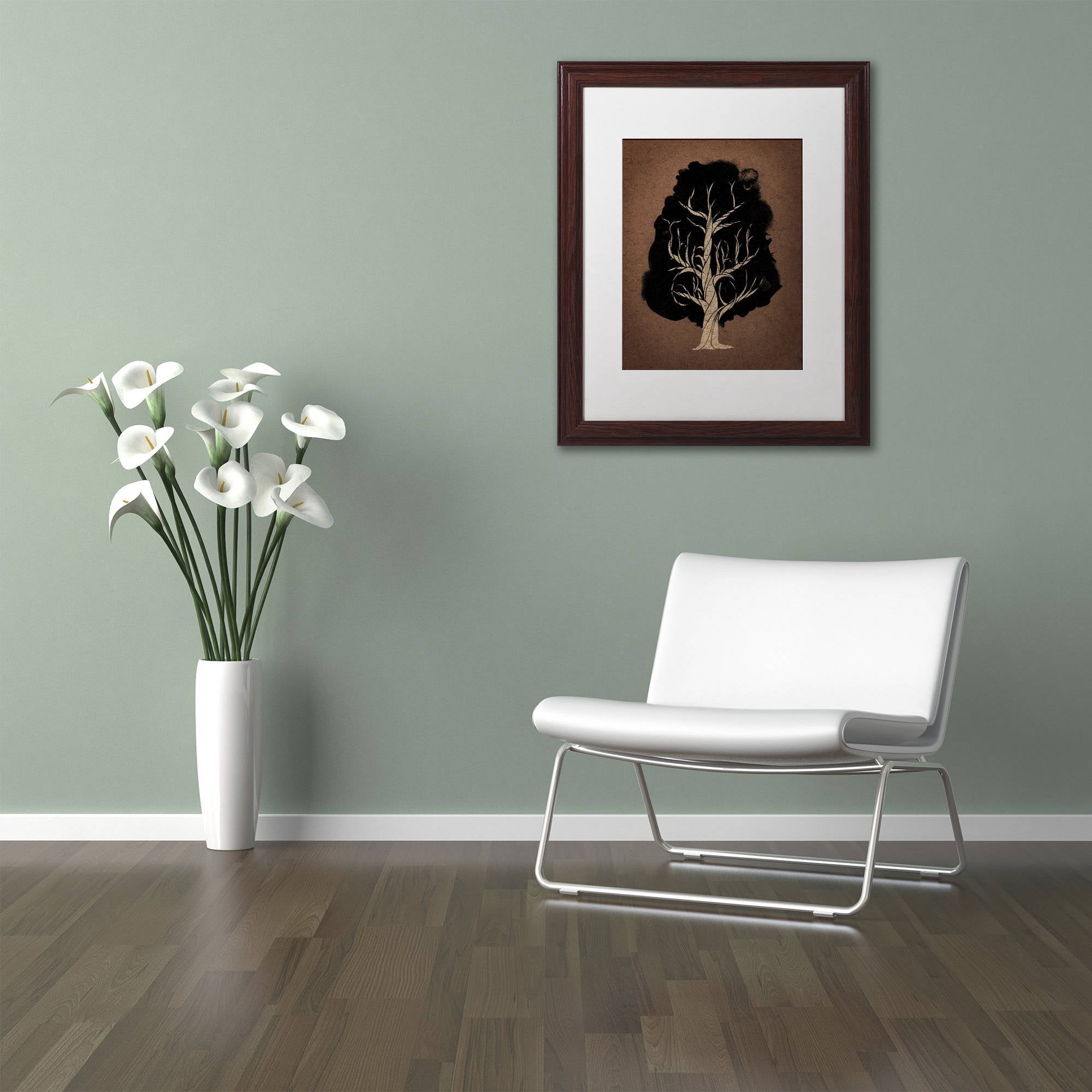 Trademark Fine Art 'Let The Tree Grow' Canvas Art by Robert Farkas, White Matte, Wood Frame