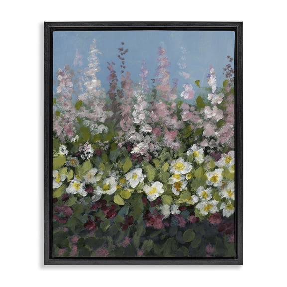 Stupell Industries Shabby Chic Garden Glory Purple Flowers Black Floating Frame Canvas Art, 17 x 21, by Lanie Loreth