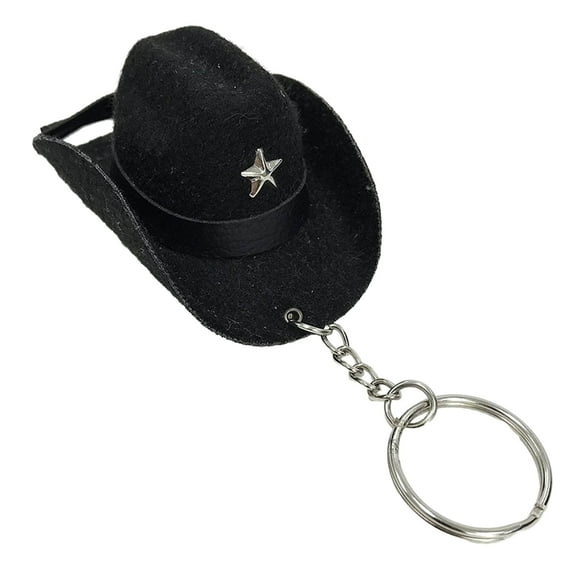 ZYHARUKO Stylish Western Cowboy Hat Keychain Pendant Practical Leather Keyrings Portable Bag Key Chain Decoration for Women
