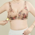thumbnail image 4 of VISALY front snap Bra lette Pack, Ladies'Hot-Selling Printing Optimization Front Buckle Mother Underwear Female Pull-Up and Anti-Droop, Plus Size Strapless Bras for Women Plus Size, #B Khaki,XL, 4 of 9