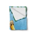 thumbnail image 2 of Duck Soft Flannel Fleece Throw Blanket, Illustration of Duck and Her Ducklings at Riverbank Tree and Grass Cartoon Style, Cozy Plush for Indoor and Outdoor Use, 60" x 80", Multicolor, by Ambesonne, 2 of 6
