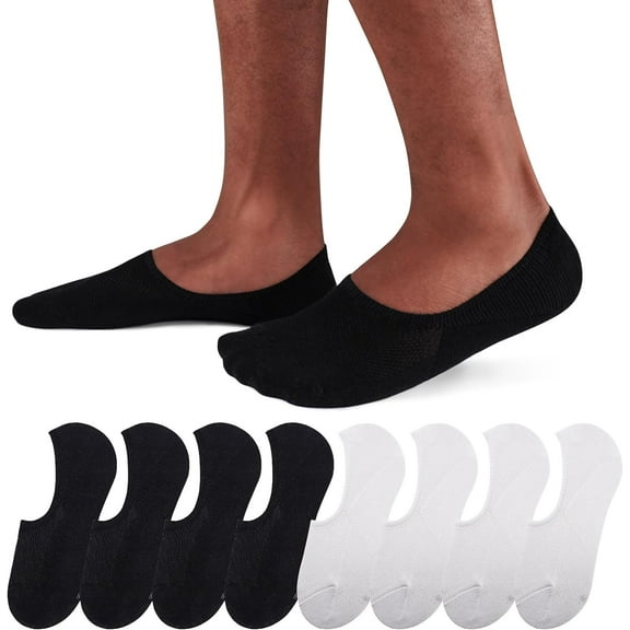 No Show Socks Men 6/8 Pack Invisible Low Cut Socks Non Slip Short Socks Size 5-11/10-13