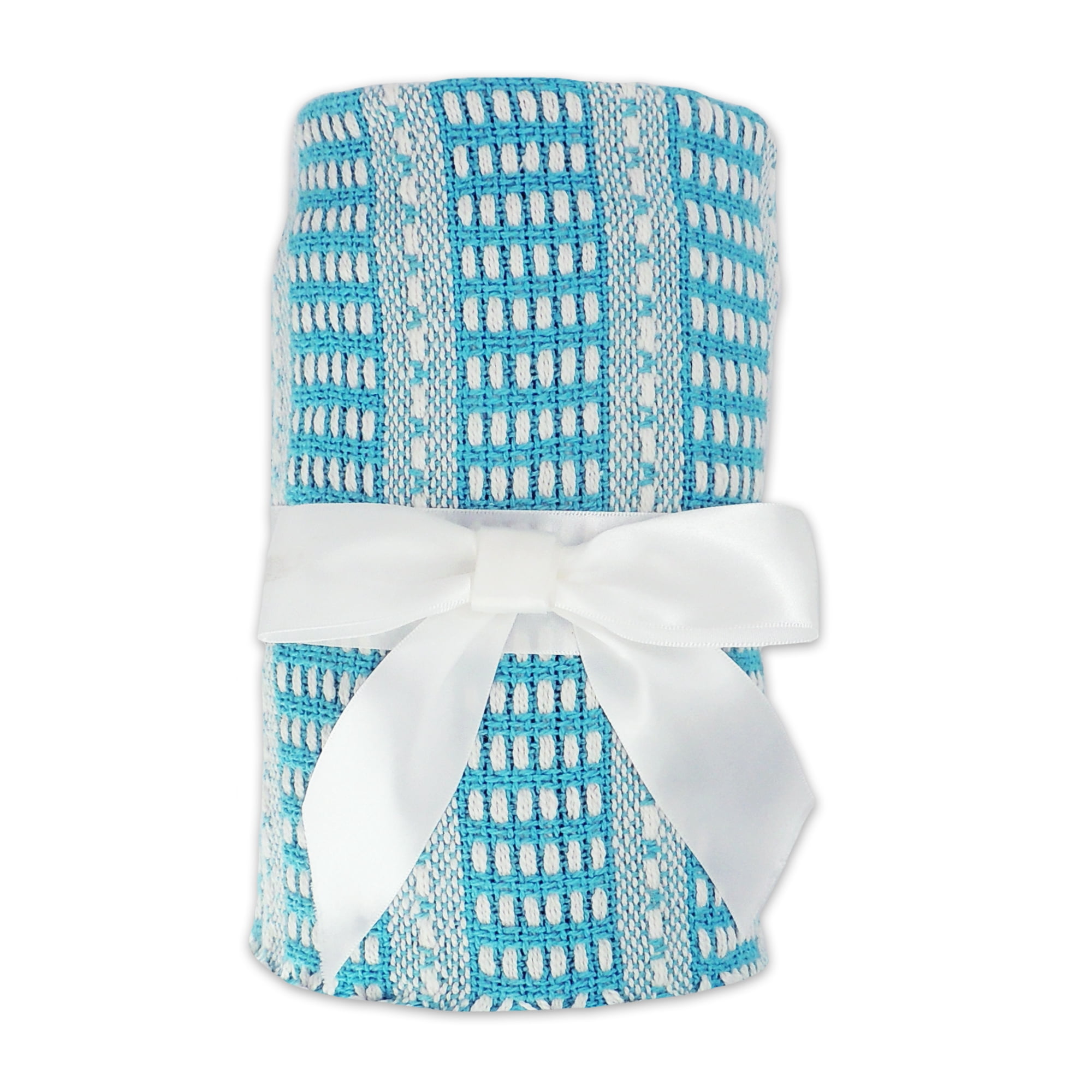Ox Bay And Evette Rios Maui Blue Geometric Striped Adult Cotton Throw Blanket, 50" x 60"