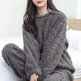 thumbnail image 6 of Warm Pajamas For Women Fuzzy Pajama Sets Cozy Oversized Pullover Pants Sets Loungewear 2 Piece, 6 of 7