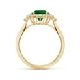 thumbnail image 2 of ANGARA Oval Lab Grown 1.5 Ct Emerald Halo Engagement Ring for Women in 14K Yellow Gold (Size-9x7mm) | May Birthstone, Birthday, Anniversary, Jewelry Gift for Women | Lab-Grown Emerald Ring, 2 of 8