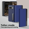 thumbnail image 2 of SaniMore for Google Pixel Fold Case, Hidden Bracket PU Leather Skin [Wear-resistant & Anti-scratch] Magnetic Closure Foding Shell Slim Fit Lightweight Shockproof Anti-drop Cover, Blue, 2 of 7
