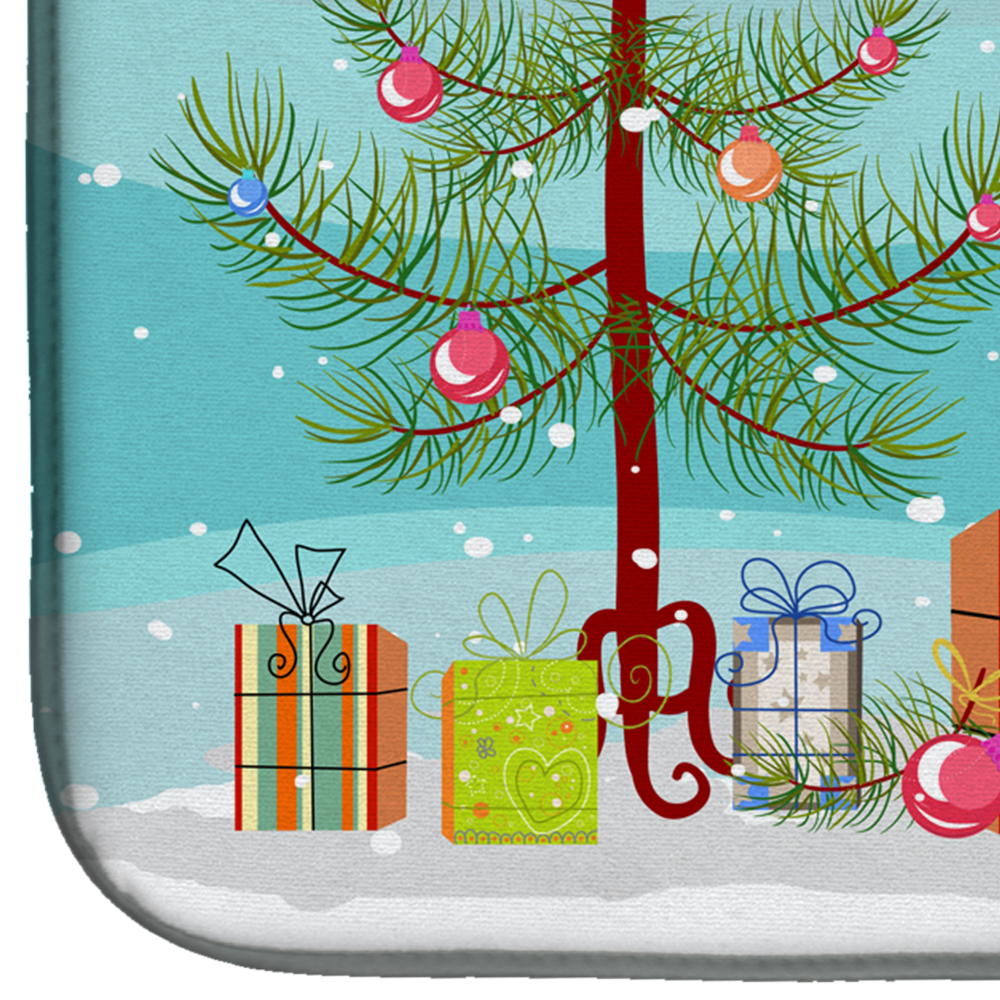 Morkie Christmas Tree Dish Drying Mat