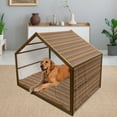 thumbnail image 2 of African Pet House, Motifs from the Dark Continent Diamond Shape Zig Zag and Triangles Culture, Outdoor & Indoor Portable Dog Kennel with Pillow and Cover, 5 Sizes, Multicolor, by Ambesonne, 2 of 4