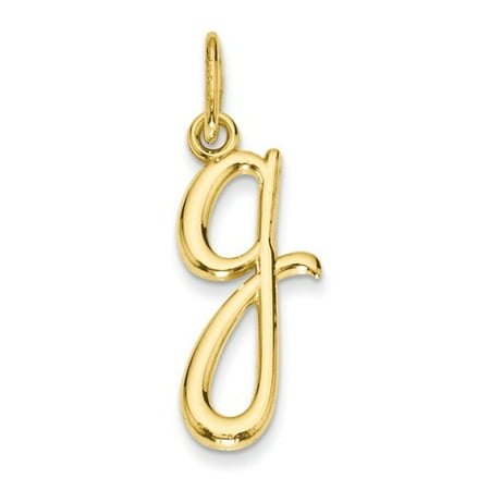 14k Yellow Gold Initial Charm Pendant