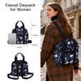 thumbnail image 2 of CHAOYUNYI Women’s Backpack Bag Medium Size with Trolley Sleeve, Adjustable Strap/ Top Handle, Water Resistant Travel Daypack, Dreamy Flower, 2 of 7