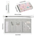 thumbnail image 3 of JIALIOU Nylon Trifold Card Wallet with ID Window Zipper Pocket for Men Women Teen Cute Backpack Pencil Star Apple, 3 of 7