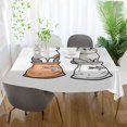 thumbnail image 3 of Yayeee Tablecloths 60" x 60" Rectangle Wrinkle Resistant Party Table Cover, Gray Cute Chubby Cat, 3 of 8