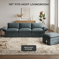 thumbnail image 5 of 110" Cloud Sectional Sofa with Ottoman - Fluffy Comfy 3-Seater Design Sectional Couch for Living Rooms and Apartments, Fleet Blue, 5 of 8