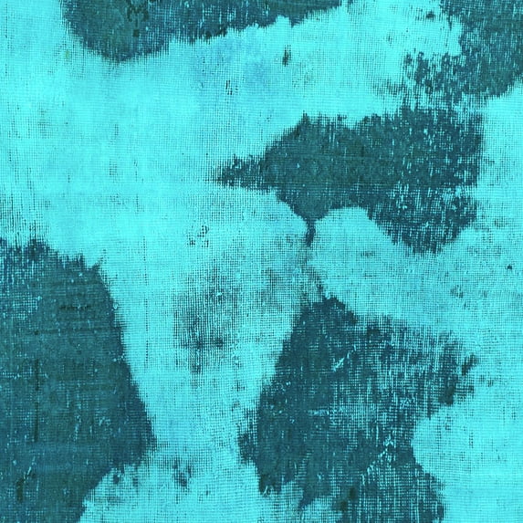 Ahgly Company Indoor Square Persian Turquoise Blue Bohemian Area Rugs, 7' Square