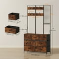thumbnail image 3 of HOMCOM 4-In-1 Hall Tree with 7 Drawer Fabric Dresser Coat Rack Rustic Brown, 3 of 10