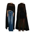 thumbnail image 2 of Gupgi Capes Transparentes pour Femmes, Couleur Unie, Col Rond, Irrégulières, Longues, Été, Asymétriques, Châles Transparents, 2 of 9