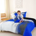 thumbnail image 4 of Homewish Navy Oil Painting Full Size Comforter Sets,Retro Geometric Art Bedding Comforter Set,Black Reversible,3pcs,1 Comforter and 2 Pillowcases, 4 of 7