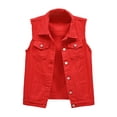 thumbnail image 3 of Grianlook Casual Denim Jean Vest for Women Distressed Sleeveless Jean Jacket Vest Turn Down Collar Denim Jacket, 3 of 9
