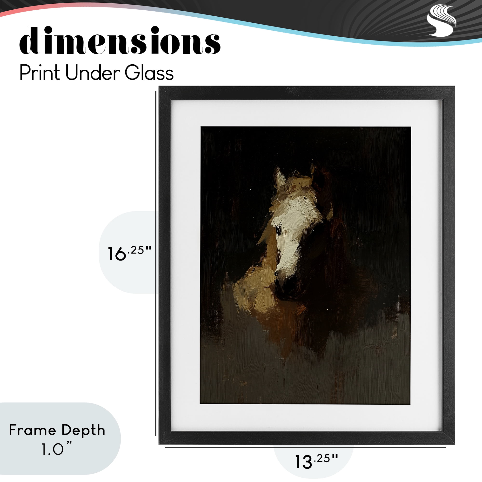 Stupell Industries Abstract Rider Horse Illusion Black Framed Print Under Glass, design by Svetlana Aleynikova
