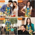 thumbnail image 7 of Blue Sunflower Pattern Apron-Garden Aprons for Women with Pockets-Cotton Linen Waterproof Kitchen Cooking Gardening Aprons Adjustable for Kitchen,Cooking,BBQ and Salon 33x27 Inch, 7 of 7