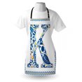 thumbnail image 3 of Letter K Apron Abstract Artistic Leaves and Blooms and Capital Initial K Ornate Alphabet, Unisex Kitchen Bib Apron with Adjustable Neck for Cooking Baking Gardening, Blue Yellow Orange, by Ambesonne, 3 of 3