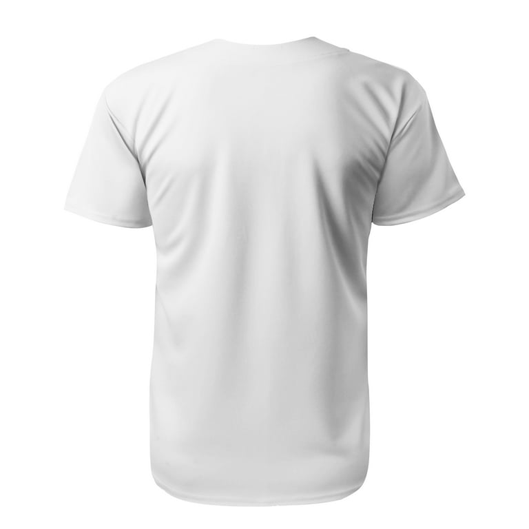 Ma Croix Mens Baseball Jersey Stripe T Shirts Plain Button Down Sports Blank Tee, Men's, Size: Medium, White