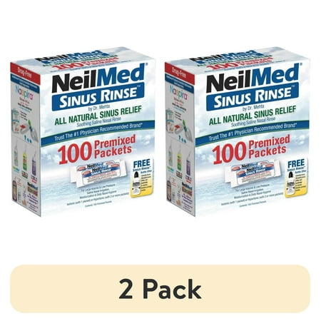 (2 pack) NeilMed Sinus Rinse Premixed Refill Packets, 100 Ct