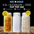 thumbnail image 5 of Airtight Glass Storage Jars with Clamp Lid – Food Storage Containers with Rubber Gasket Seal – Pantry & Kitchen Canisters for Dry Goods, Coffee, Sugar, Pasta – 0.4L to 2.2L Sizes (2, 75oz | 2.2L), 5 of 7