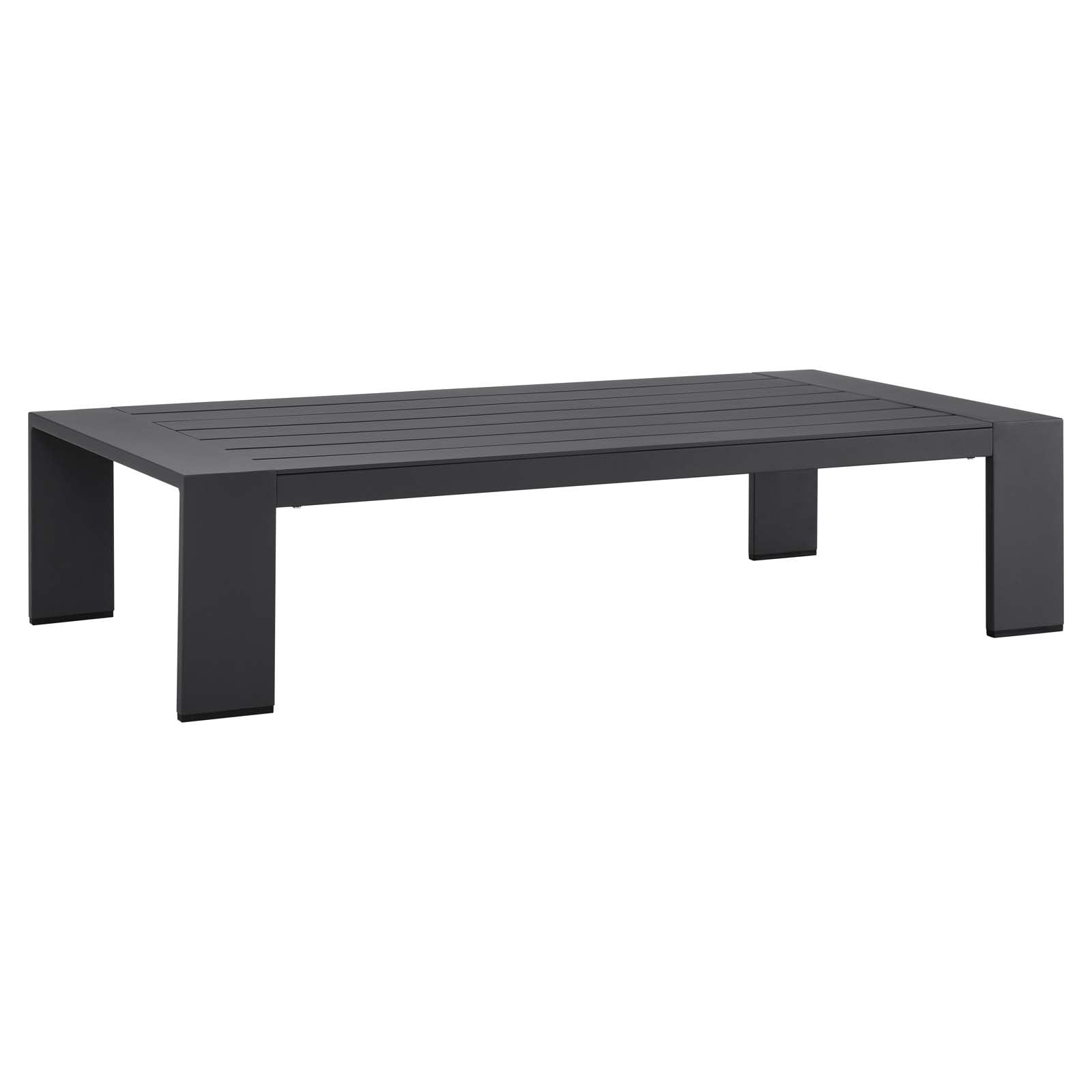Modway Tahoe Outdoor Patio Powder-Coated Aluminum Coffee Table in Gray