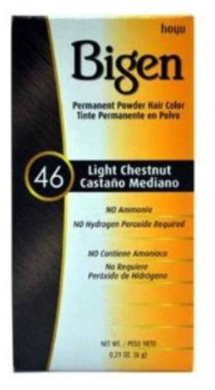 Bigen Permanent Powder Hair Color 46 Light Chestnut 1 ea (Pack of 6)