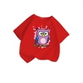 thumbnail image 3 of WhouRiu Little Girls T Shirts Cute Print Short Sleeve Tee Clothes Children Summer Casual T Shirt Red,Sizes 5-6, 3 of 3