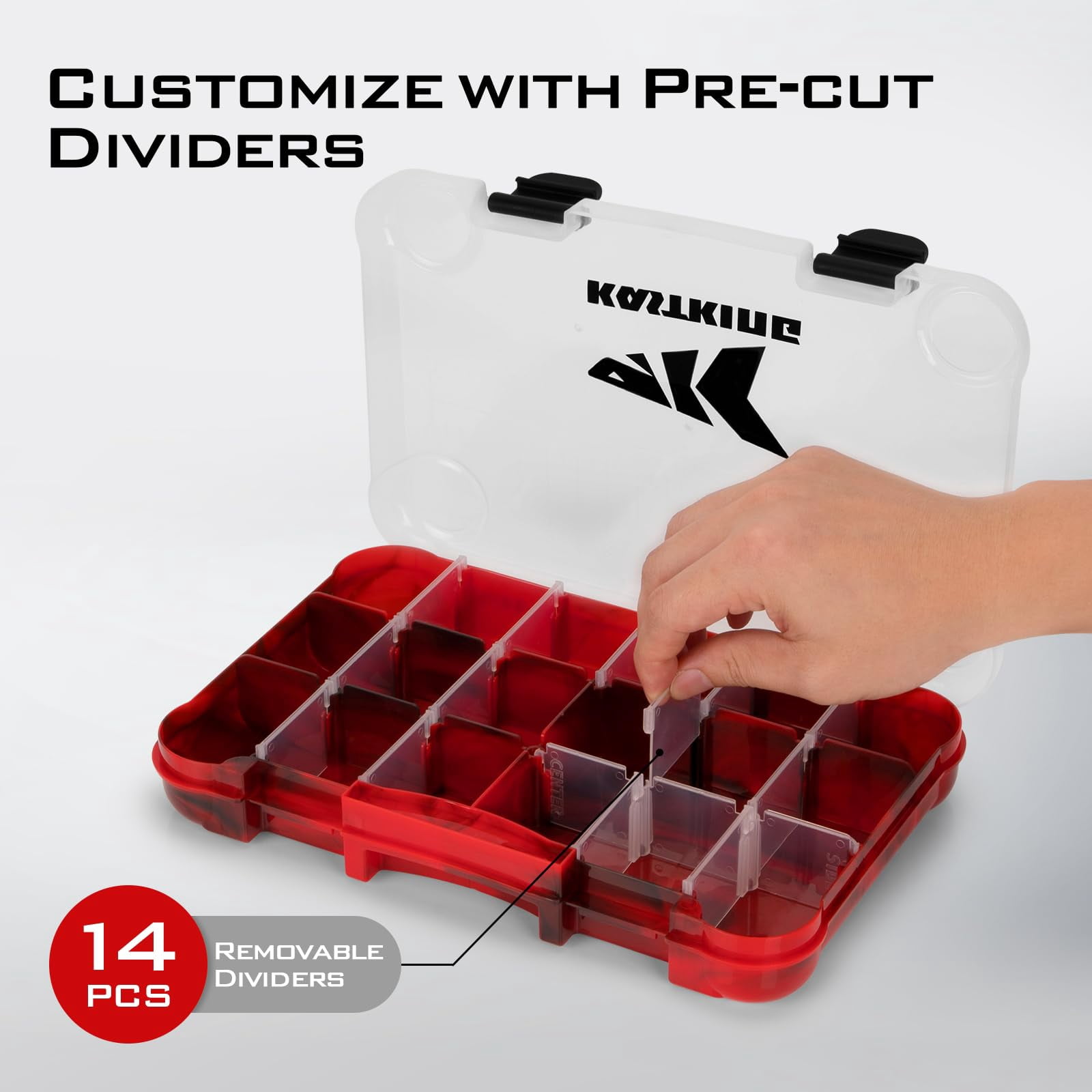 Tackle Boxes  Plastic Box Storage Organizer With Removable Dividers - Fishing 2 Packs /4 Trays Parts
