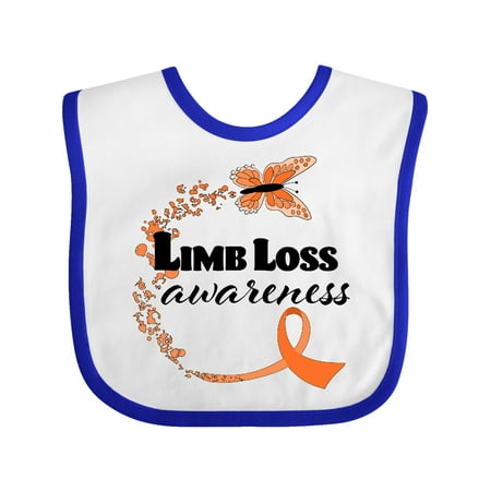 

Inktastic Limb Loss Awareness Butterfly and Orange Ribbon Gift Baby Boy or Baby Girl Bib