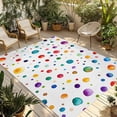 thumbnail image 2 of Outdoor Rug 5x7 ft Abstract Waterproof Outdoor Patio Rug Mat Non Slip Outside Area Rugs Carpet for RV,Camping,Porch,Deck,Pool,Balconybackyard,Watercolor Polka Dots Print Colorful White, 2 of 9