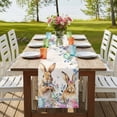 thumbnail image 4 of Table Runners 90 Inches Long Dress Scarves, Bunny Easter Farmhouse Coffee/Dining/Kitchen Table Runner for Living Room, Spring Floral Eucalyptus Leaves Eggs Weeping 13x90 Inch, 4 of 9