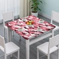thumbnail image 3 of Pink Brown Camo Classic Shapes Pattern Square Fitted Tablecloth with Elastic Edge,Square Table Cover,Washable Elastic Table Cover for Home Kitchen Party Decor 34"x34", 3 of 6