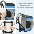 thumbnail image 4 of Tirrinia Pet Carrier Backpack for Dogs and Cats up to 15 LBS Comfort Dog Cat Carrier Travel Bag Breathable for Hiking, Walking, Cycling & Outdoor Use 16"H x13.2"L x12"W Blue, 4 of 7