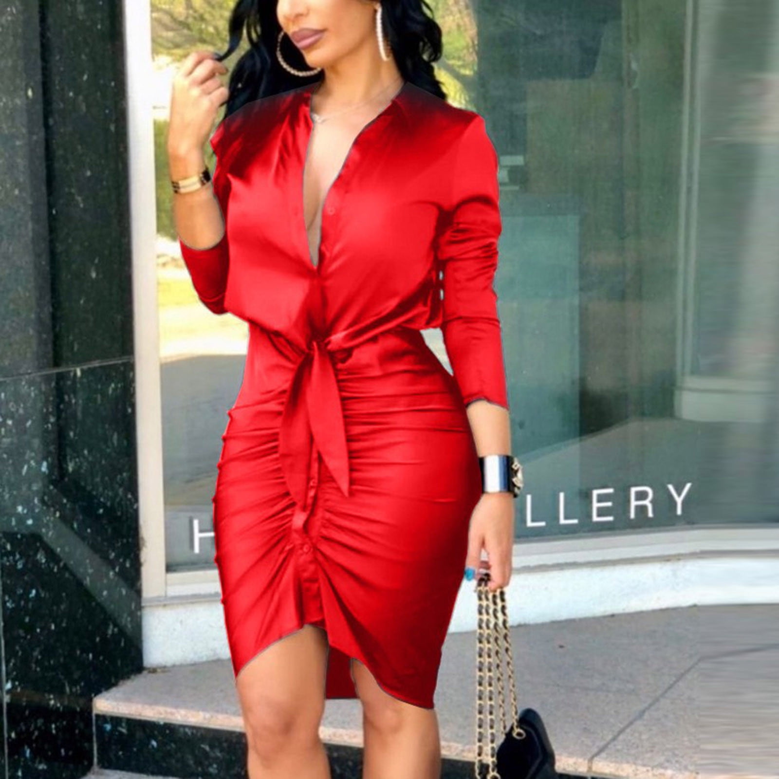 maxi long sleeve cocktail dresses Milania | Black Asymmetric-Neck Dress With Twist-Sleeve and a flowing full CLEARANCE--No Michael Kors Collection - Primary color:Eggplant