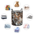 thumbnail image 5 of KLL Serene Kitten Kingdom Waterproof Foldable Laundry Hamper Bucket with Handles for Storage Bin,Kids Room,Home Organizer ( ), 5 of 7