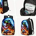 thumbnail image 5 of Dinosaur Print Backpack Set Large Capacity, Adjustable Strap, Zipper Closure, Casual Style, Polyester Lining, Wet Wipe Cleanable, Ideal for or Travel, Travel Gear Vibrant Backpack Durabl, 5 of 7