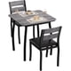 thumbnail image 1 of Compact 3-piece dining set thick wood grain tabletop 2 forrado sillas & metal frame-ideal para para small spaces kitchens & dining rooms-gris, 1 of 8