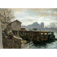 thumbnail image 2 of Victor Marec 14x11 Gold Ornate Wood Frame and Double Matted Museum Art Print Titled - Metropolitan Work at Pont-Neuf (1899), 2 of 4